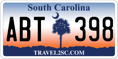 SC license plate ABT398