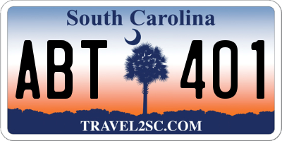 SC license plate ABT401
