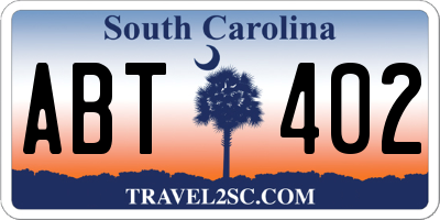 SC license plate ABT402