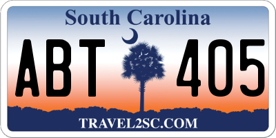 SC license plate ABT405