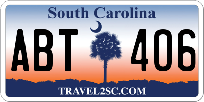 SC license plate ABT406