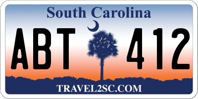 SC license plate ABT412