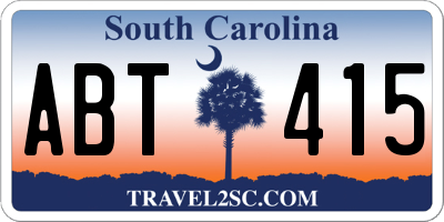 SC license plate ABT415