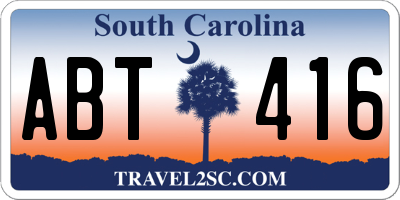 SC license plate ABT416
