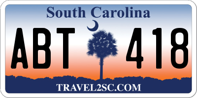 SC license plate ABT418