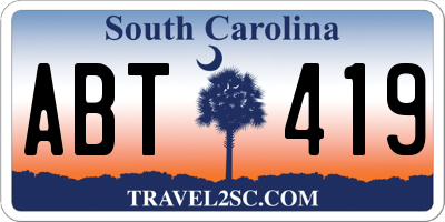 SC license plate ABT419