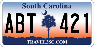 SC license plate ABT421