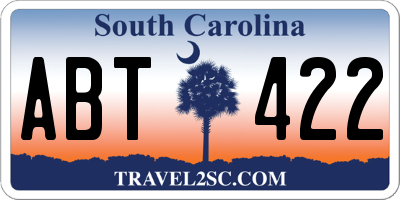 SC license plate ABT422