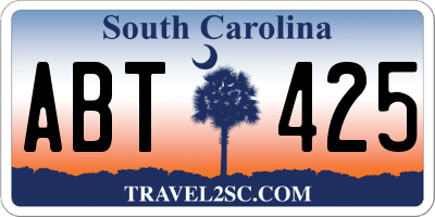 SC license plate ABT425