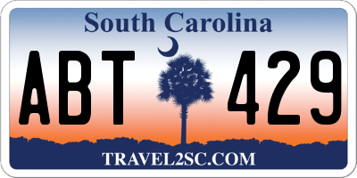 SC license plate ABT429