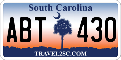SC license plate ABT430