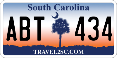 SC license plate ABT434