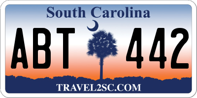 SC license plate ABT442
