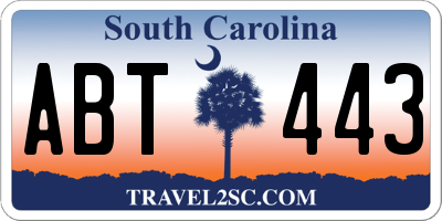 SC license plate ABT443