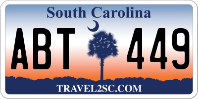 SC license plate ABT449