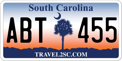 SC license plate ABT455