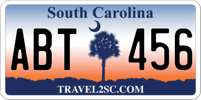 SC license plate ABT456