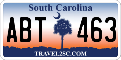SC license plate ABT463