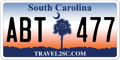 SC license plate ABT477