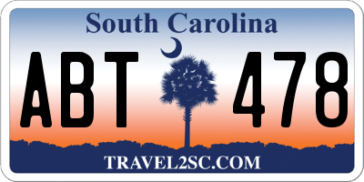 SC license plate ABT478