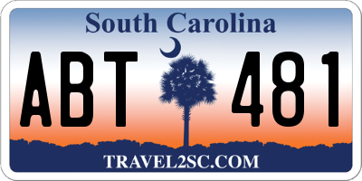 SC license plate ABT481