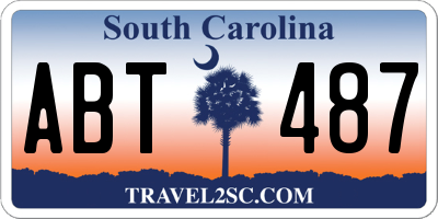 SC license plate ABT487
