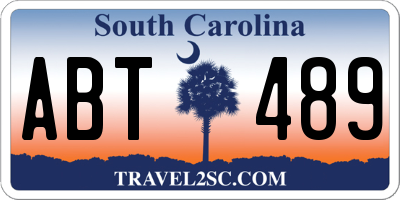 SC license plate ABT489
