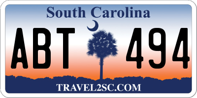 SC license plate ABT494
