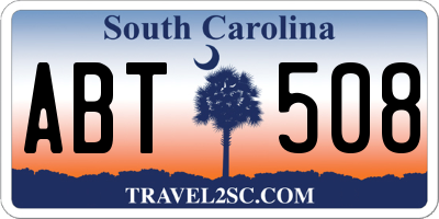 SC license plate ABT508