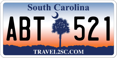 SC license plate ABT521