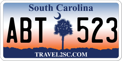 SC license plate ABT523