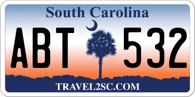 SC license plate ABT532