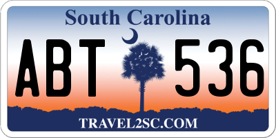 SC license plate ABT536