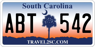 SC license plate ABT542