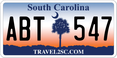 SC license plate ABT547