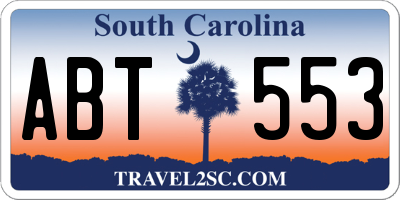 SC license plate ABT553