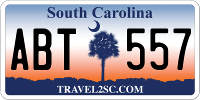 SC license plate ABT557