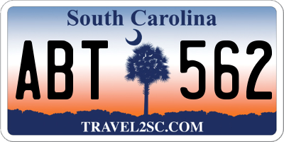 SC license plate ABT562