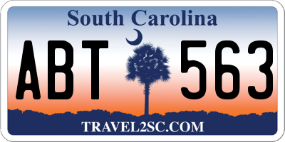 SC license plate ABT563