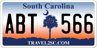 SC license plate ABT566
