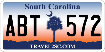 SC license plate ABT572