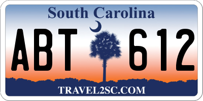 SC license plate ABT612