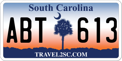 SC license plate ABT613