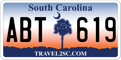 SC license plate ABT619