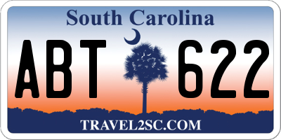 SC license plate ABT622