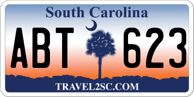 SC license plate ABT623