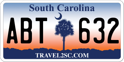 SC license plate ABT632