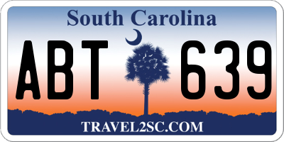 SC license plate ABT639