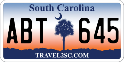 SC license plate ABT645