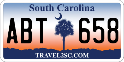 SC license plate ABT658